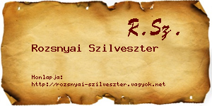 Rozsnyai Szilveszter névjegykártya